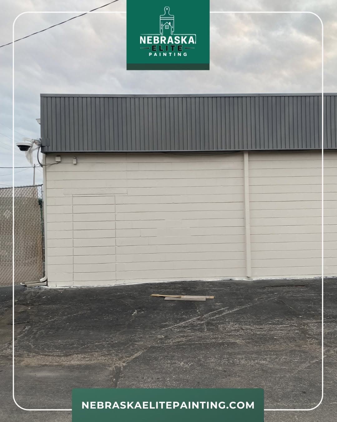 Exterior of a freshly painted commercial building by Nebraska Elite Painting.