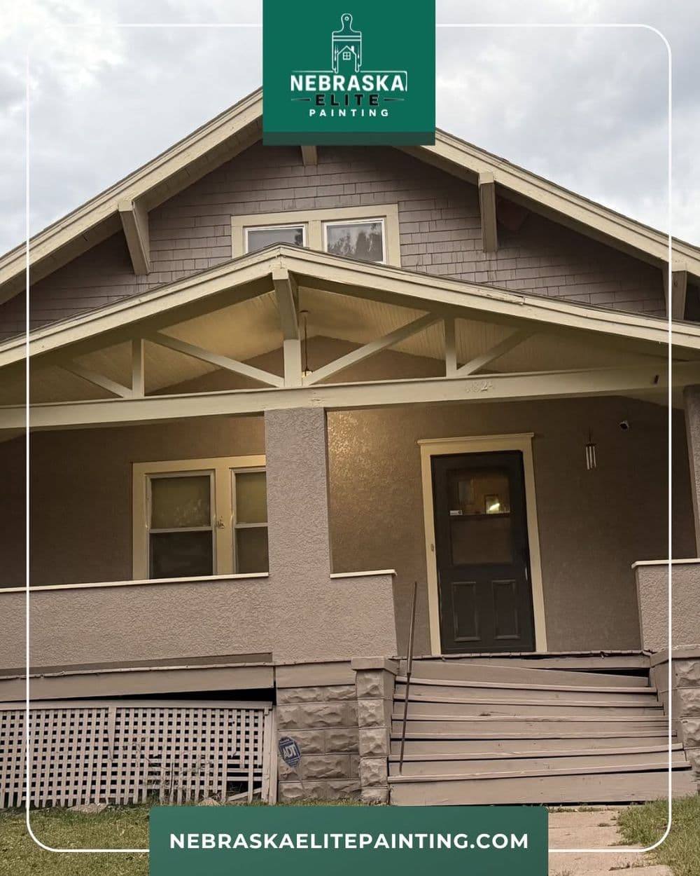 Exterior of a beautifully painted Nebraska home by Nebraska Elite Painting, showcasing craftsmanship.